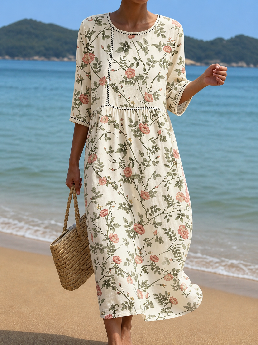 Daisy | Cream Garden Floral Dress