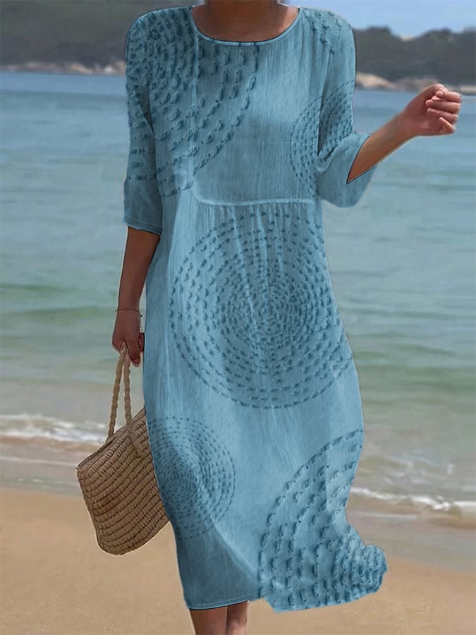 Azure | Blue Embroidered Beach Dress