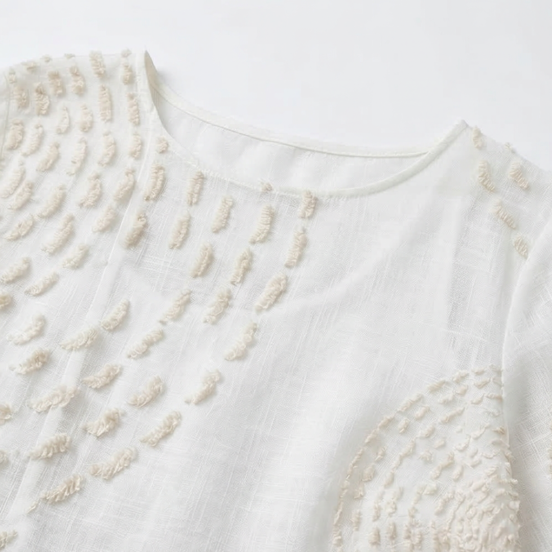 Selene | White Embroidered Beach Dress