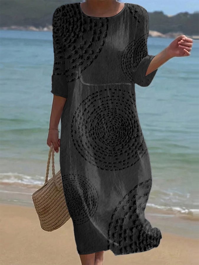 Lucinda | Embroidered Circle Beach Dress